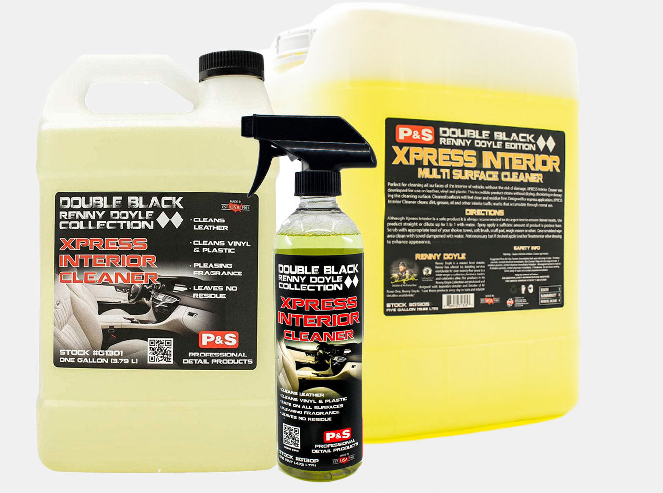  P&S Professional Detail Products - Xpress Interior Cleaner -  Perfect for Cleaning All Vehicle Interior Surfaces of Dirt, Grease, and  Oil; Works on Leather, Vinyl, and Plastic (1 Gallon + 1 Quart) : Automotive