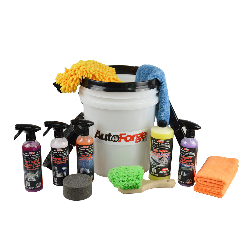 P&S Double Black Collection Car Wash Bucket Kit