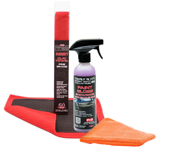 P&S Double Black Collection Reset Clay Towel & Spray N Shine Combo