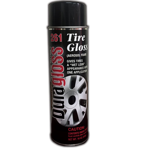 Duragloss 261 White Foam Tire Gloss Aerosol - 16 oz. Duragloss 261 White Foam Tire Gloss Aerosol - 16 oz.