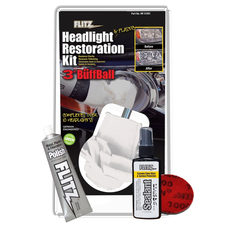 Flitz Headlight Restoration Kit - FREE MICROFIBER TOWEL