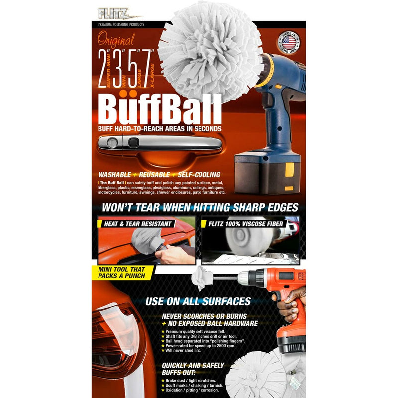 7 Inch Flitz Buff Ball with FREE Tube of Flitz Polish