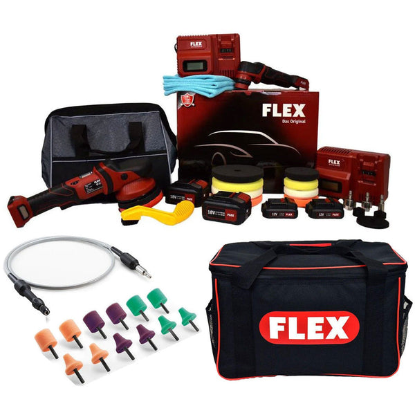 FLEX Cordless Polisher Ultimate Starter Kit with PXE 80 and XCE 8-125