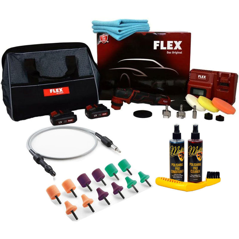 FLEX PXE 80 12-EC Cordless Mini Polisher PROFESSIONAL Kit